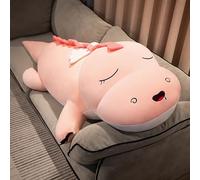 XFNWT Almohada Gigante de Peluche de Dinosaurio para niños y Adultos, cojín Suave para la Espalda y la Cama, Juguete para acurrucarse, sofá o decoración de guardería.,Pink-100cm