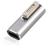 Xforevery Adaptador USB C a Magnético para MagSafe 2, Convertidor de Carga Rápida PD 100W Tipo C a T-Tip Magnét 2, Compatible con MacBook Air y Pro 2013-2015, Indicador LED, Aluminio