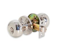 XFORT Bello Juego de Pomos de Entrada Cromo Pulido, Pomo de Puerta con Cerradura para Puertas Interiores de Madera, Juego Completo con Pestillo Tubular y 3 Llaves