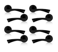 XFORT Rennes - Juego de 4 manillas de puerta de color negro mate, palanca trenzada en pestillo, juego de manijas de puerta interiores para el hogar y la oficina,moderno mango de puerta interior negro