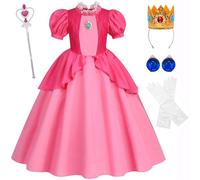 XfozDM - Disfraz de princesa para niña, color rosa de princesa, para niñas, disfraz de niño, con accesorios para Halloween, cumpleaños, fiestas, carnaval, cosplay, vestido de noche, 11-12 años, Rosa01