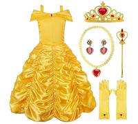 XfozDM - Vestido de princesa con accesorios de tul para fiesta de Halloween, Navidad, fiesta, carnaval, cosplay, vestido de noche, 3 - 8 años, 150 cm