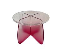 XFParts Exquisito taburete de plástico acrílico transparente para sala de estar, dormitorio, entrada, taburetes pequeños con bordes lisos, buena carga (rojo)
