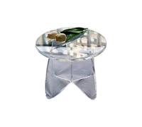 XFParts Plástico acrílico Taburete pequeño para Dormitorio diseño Transparente y Exquisito Bordes Suaves de Alta Capacidad de Carga Sala de Estar área de Entrada de Dormitorio (Transparente)