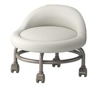 XFParts Posteo otomano Enrollable con Taburete Enrollable Corto de Respaldo con Ruedas giratorias PU Cuero Asiento Enrollable para el hogar u Oficina. Use la Empresa Blanca powerfully