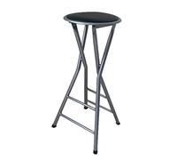 XFParts Silla Alta Plegable compacta con Asiento de Cuero Artificial PU Ideal para Desayuno Altura del Taburete de Barra de Cocina 70 cm Disponible en Empresa en Blanco y Negro 33x33x70cm Enterprise