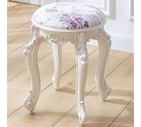 XFParts Silla de Maquillaje Acolchada Vintage Taburete de tocador Azul/Oro para Vestuario/Sala de Estar/Dormitorio Patas de Acero de plástico y cómodos Cojines Empresas de diseño