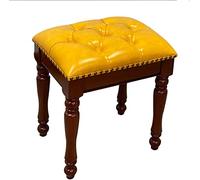 XFParts Silla de Maquillaje para tocador de Bancos de Taburete de pie de Madera Maciza para el Banco de Dormitorio Banco Amarillo powerfully