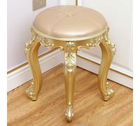 XFParts Silla de Taburete de tocador Antiguo con Patas de Talla de Maquillaje Redondo para la Carga de Dormitorio con 240 LB Color de Oro 17 '' Altura Enterprise powerfully