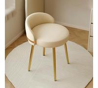 XFParts Silla de tocador para Mujeres Silla de Acento Giratorio con Taburete de Maquillaje tapizado de Cuero PU de Espalda Baja para la Sala de Estar Beige y una Empresa cómoda powerfully