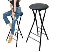 XFParts Taburete de Bar Alto Plegable con footrest y reposapiés Taburete Redondo de Servicio Pesado 300 LB Desayuno de Cocina Barstool de 70 cm/28 Pulgadas Enterprise powerfully