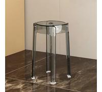 XFParts Taburete de Bar apilable acrílico Transparente Moderno para el Comedor Sala de Estar de Interiores Altura al Aire Libre Silla sin Respaldo con diseño Transparente (12x18 Pulgadas) Enterprise