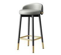 XFParts Taburete de Barra de Altura de Contador de Oro Negro Moderno con Respaldo de 25.59 "/29.52" Silla de Comedor PU de Alta Red Redondo para Sala de Estar de la Cocina Bar de la casa Footrest