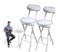 XFParts Taburete de Barra Plegable con Respaldo para Adultos Altura de 26 Pulgadas Altura Redonda de Silla Alta Acolchada Taburete de Barra Alta (1 por ciento) Enterprise powerfully