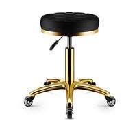 XFParts Taburete de belleza giratorio con ruedas cómodo con asiento de poliuretano para salón de belleza, silla de spa, taburete giratorio de metal hidráulico para salón, clínica de masaje, empresa