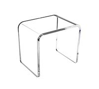 XFParts Taburete de Ducha de baño acrílico Transparente Pequeño Taburete bajo para Sala de Estar Casa Anti antideslizina el Asiento de Maquillaje cómodo Cambiar Zapatos de 12 × 7.67 × 8.66 Pulgadas