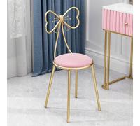 XFParts Taburete de maquillaje con respaldo alto de terciopelo rosa, elegante silla de tocador para niñas, asiento cómodo para una rutina de maquillaje glamorosa y empresarial poderosa