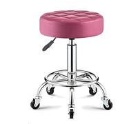 XFParts Taburete de salón de Masaje Giratorio Enrollable con Ruedas y Acolchado de Asiento más Grueso, Altura Ajustable PU Cuero Taburete de la Tienda de Puestos de Puestos con Taburete de SPA para