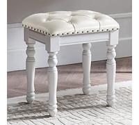 XFParts Taburete de tocador de Maquillaje con Patas de Madera sólida y Asiento Espeso Acolchado para el Dormitorio de baño Elegante y Resistente banca de aderezo Acolchado powerfully