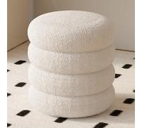 XFParts Taburete de tocador de Tela de Cordero otomano para la Sala de Maquillaje Taburete de reposapiés de Asiento Acolchado para Sala de Estar estética y Muebles funcionales Enterprise powerfully