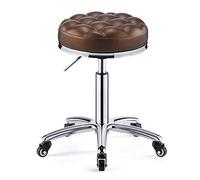 XFParts Taburete de Trabajo de Altura Ajustable de Servicio Pesado con Ruedas mudas de Doble rodamiento, Taburete Giratorio de Lana de Cuero IB PU. powerfully