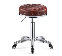 XFParts Taburete de Trabajo de Altura Ajustable de Servicio Pesado con Ruedas mudas de Doble rodamiento, Taburete Giratorio de Lana de Cuero IB PU PU powerfully