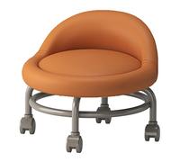 XFParts Taburete Enrollable con Asiento de fisón otomano de Espalda y Ruedas con Ruedas giratorias Asiento de Rodillos Cortos en Empresa de Cuero de Color Naranja powerfully