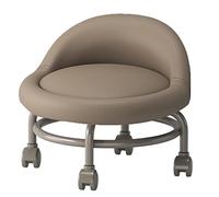XFParts Taburete Enrollable con Soporte Trasero Tablero otomano con Ruedas giratorias Asiento de Rodillo Corto para el hogar o la Oficina Utilice la Empresa de Cuero PU marrón powerfully