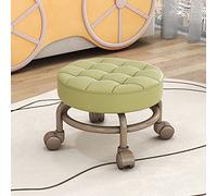 XFParts Taburete Enrollable Ruedas Bajas de Rolling 360 °, Ruedas de Asiento de Asiento Enrollable, colchón de Cuero de la Silla de Las Ruedas para el hogar, la Cocina, la Oficina, el Garaje, D (a)