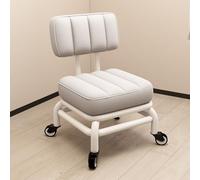 XFParts Taburete ergonómico Enrollable con Soporte Trasero Marco de Metal de Cuero Suave PU 360 ° Altura Corta para la Oficina de la Oficina del jardín doméstico. powerfully