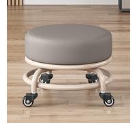 XFParts Taburete rodante con ruedas N/A, taburete bajo con ruedas, asiento rodante, taburetes cortos con ruedas giratorias universales de cuero, taburetes pequeños bajos sobre ruedas para garaje en