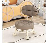 XFParts Taburete rodante con ruedas, taburete con ruedas de asiento bajo, taburete rodante bajo, taburete redondo con ruedas, cojín rodante, taburete de pedicura, taburete giratorio C (E)