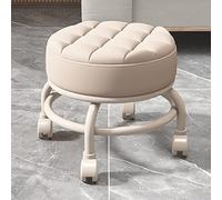 XFParts Taburete Taburete pequeño Taburete Enrollable con Ruedas giratorias de 360 °, Silla móvil PU Cuero Silla de Taburete de Asiento, Taburete de Asiento para el Asiento para la Oficina en casa.