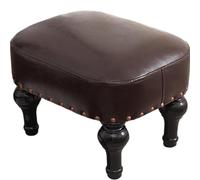 XFParts Tapato de reposapro de Cuero Taburete de reposapiés de Madera otomana para la Sala de Estar Color Azul Taburete de sofá cómodo para el área de Descanso de los pies Empresas powerfully