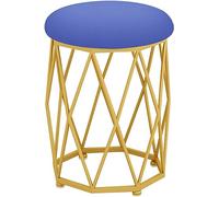 XFParts Tocador de tocador Taburete de Terciopelo Redondeador de Pasos de Terciopelo Moderno Asiento de Mesa Auxiliar de aderezo con Pierna de Metal Dorada, Taburete de aderezo nórdico, Taburete de
