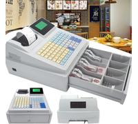 XFQZJG Caja registradora electrónica, Caja registradora de 81 Teclas para pequeñas Empresas, Caja registradora Comercial de 8 LED Digitales con cajón, para pequeñas Empresas/minoristas/restaurantes