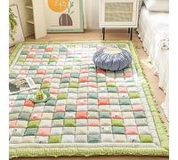 XFQZJG Garden Chic - Colchón de futón japonés, tatami, colchón, colchón, colchón, colchón, cama individual, matrimonial, Queen, King con parte inferior antideslizante, tapetes suaves y plegables