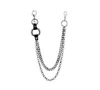 XFSEG Cinturon Gótico Metal de Cadena Pantalon Calavera y Detalles Punk para Fiestas y Festivales de Música (Estilo Calavera)