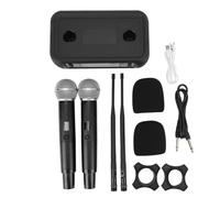 XFSLDOPRW Micrófono de Mano Profesional, micrófono inalámbrico con reducción de Ruido, de micrófono Doble con antisilbido, micrófono Dual Recargable para KTV Bar Party Cantando, Incluye 2