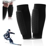 XFSRG 1 Pares Calcetines de Fútbol para Piernas Mangas Espinilleras Futbol con Almohadilla de Esponja en Forma de Panal Calcetines de Espinilleras Transpirables para Hombre Mujere