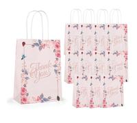 XFSRG 1 Piezas Bolsas de Regalo Flores con Asa Bolsas Papel Kraft de Cumpleaños para Niñas Embalaje de Regalo Fiestas de Cumpleaños Compras (Blanco 2)