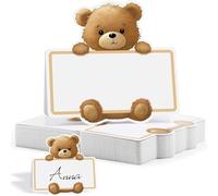 XFSRG 100 Piezas Tarjeta Mesa Baby Shower Tarjetas Escribir Nombres Osito Bebé Adorable para Bodas Comunión Bautizo Fiesta Infantil y Cumpleaños