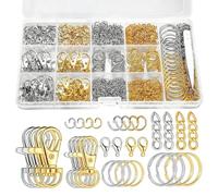 XFSRG 1130 Piezas Anillas Llaveros Set Hacer Tú Mismo con Cadena y Anillos Abiertos Accesorios de Joyería para Llavero de Bricolaje