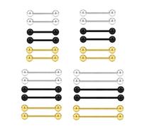 XFSRG 12 Pares de Pendientes Barra Recta para Lengua y Pezón 14G 316L Acero Inoxidable Piercing Recto para Mujeres y Hombres Joyería Corporal