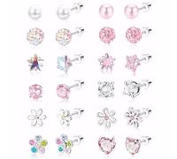 XFSRG 12 Pares De Pendientes Hipoaalergénicos Para Niñas Y Mujeres Como Juego Seguro Con Diseño Infantil Para Orejas Sensibles