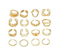 XFSRG 12 Piezas Anillos Mujer Geometría Simple Lujo Ligero Anillo Personalidad Ajustable Joyas de Moda