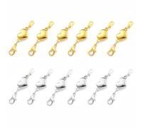 XFSRG 12 Piezas Cierres Magnéticos para Pulseras y Collares Cierre de Cadena Broche de Langosta para Collares y Pulseras DIY Joyería Moda Mujeres Chica (Set 2)