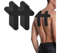 XFSRG 12 Piezas Cinta Kinesiológica Precut para Vendaje Deportivo Esparadrapo Deportivo para Cintura y Hombros (Negro)