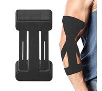 XFSRG 12 Piezas Esparadrapo Deportivo Codos PreCut Kinesiotapes Respetuosa con la Piel Resistente al Agua y Elástica para Deportes(Negro)