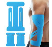XFSRG 12 Piezas Esparadrapo Deportivo Codos PreCut Kinesiotapes Respetuosa con la Piel Resistente al Agua y Elástica para Deportes(Azul)